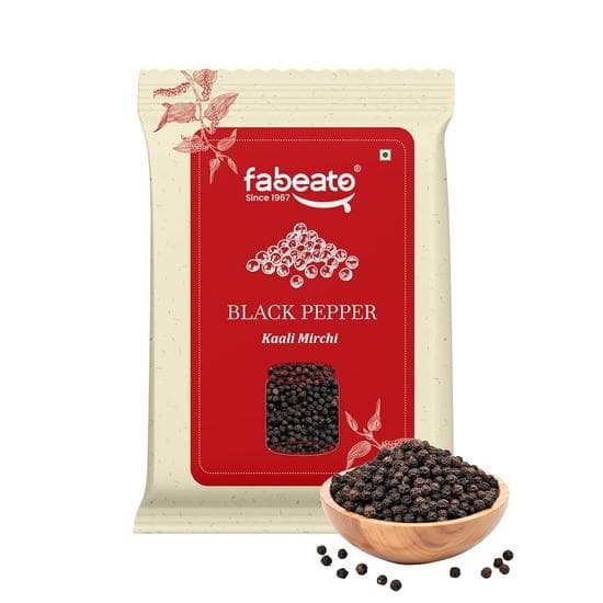 Fabeato Whole Black Pepper 100g|Kali Mirch|Ultra-Pure & Finely Ground| Aromatic, Premium Black pepper with Bold Flavor & Rich Aroma
