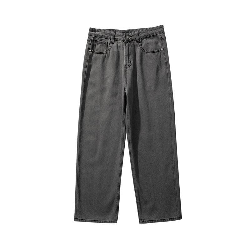 New Summer Black Retro Jeans Men's Pants Straight Loose Pants 5XL