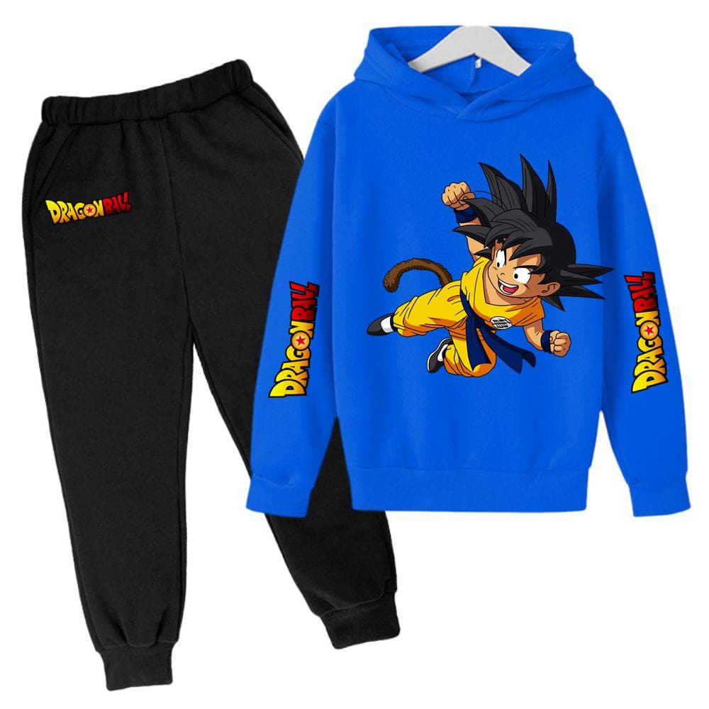 2025 MINISO New Winter Dragon BallHoodies+panrts Kids Clothes Boys Goku Sets for Children Sizes 100-160 Street Suit Kawaii Fashion Tops Anime 150