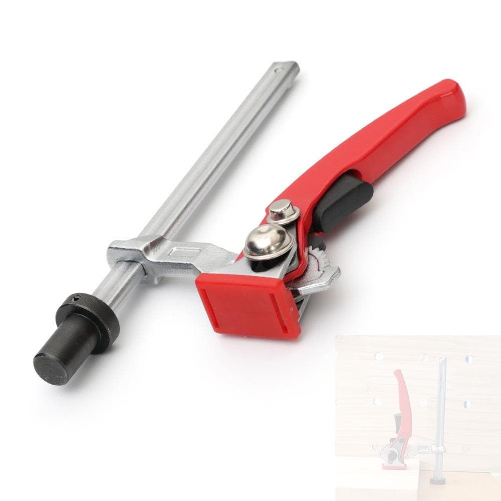 Woodworking Desktop Quick Acting Hold Down Clamp Fixed Clip Quick Hold Bench Dog Clamp Adjustable 19mm red