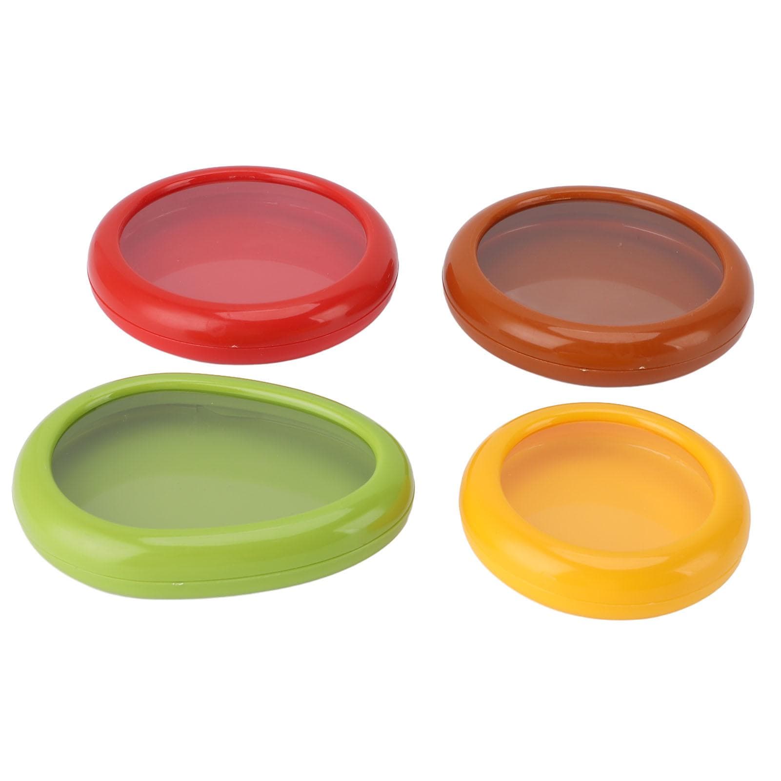 4PCS Fruit Storage Container Space Saving ABS Silicone Film Multifunctional Veggie Sealed Box for L