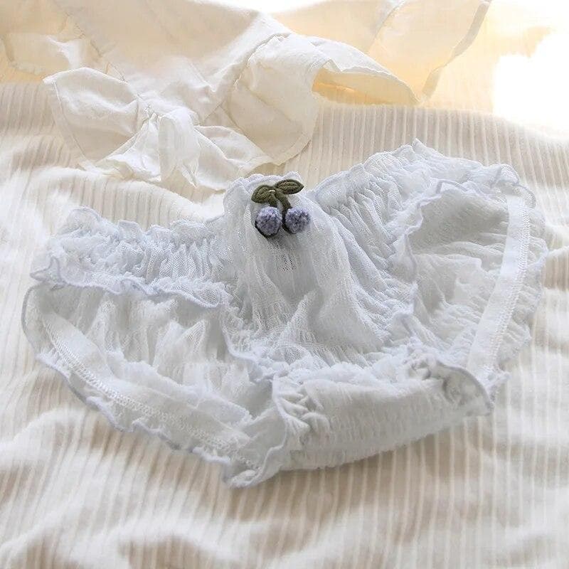 Women's Underwear Panty Cute Girls' Wool Ball Briefs Med Waist Seamless Underpants Sexy Lace Panties Female Lingerie L blue