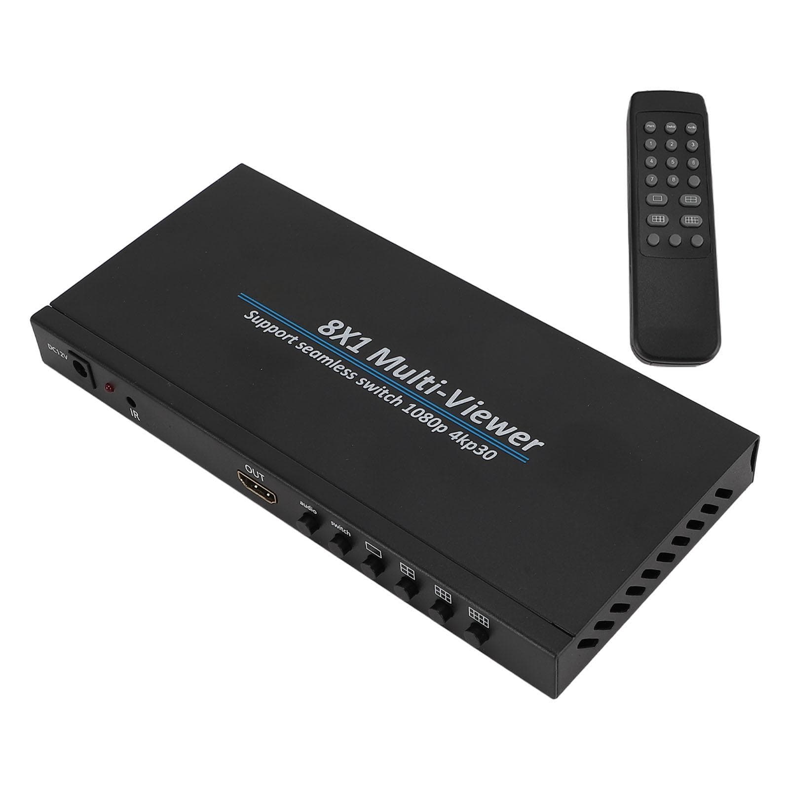 8x1 4K Multiviewer Switch HD Multimedia Interface 8 in 1 Out 30Hz 6 Display Modes Multi Viewer US Plug