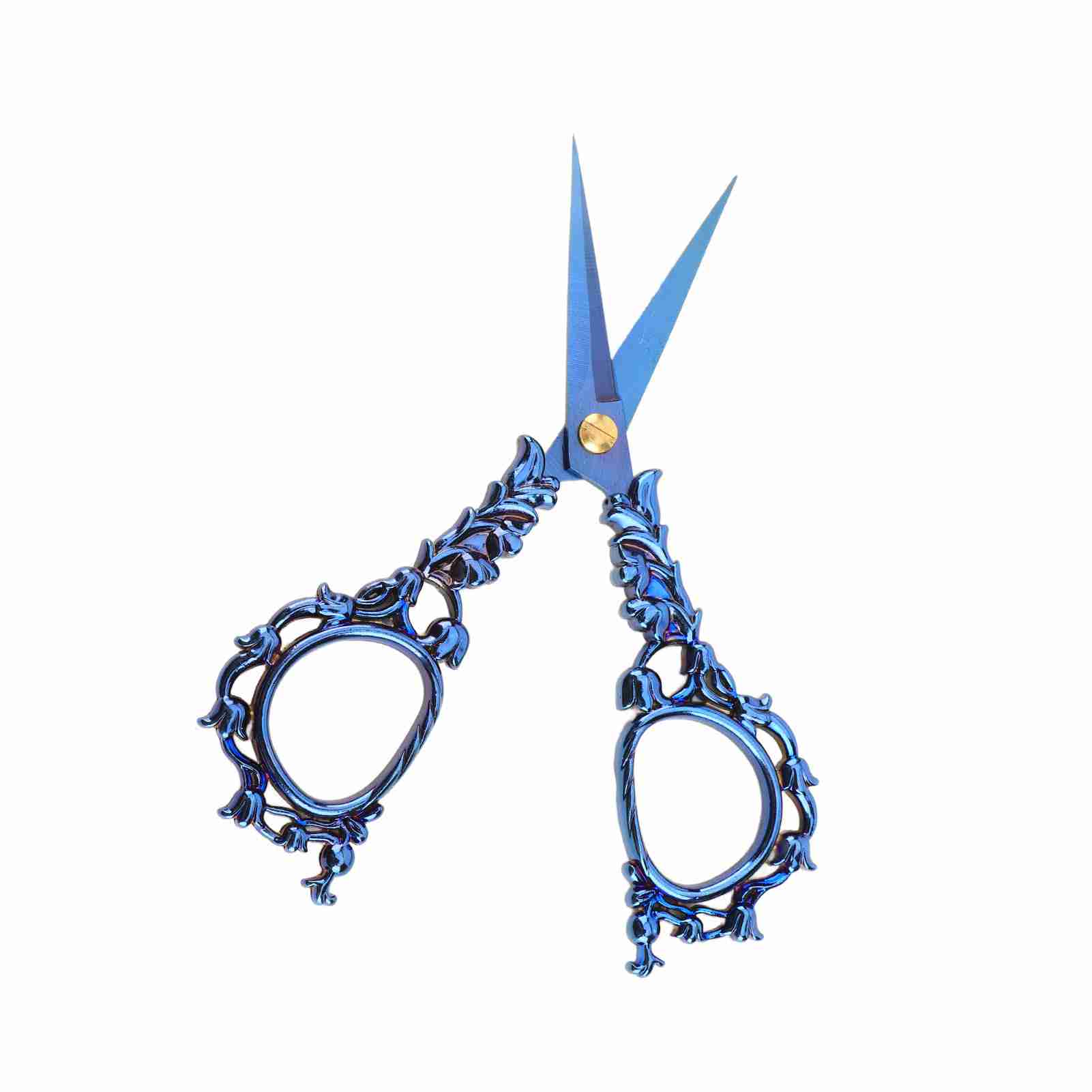 Embroidery Scissors Small Incisive Retro European Style for Sewing Paper Cutting Cross Stitch blue