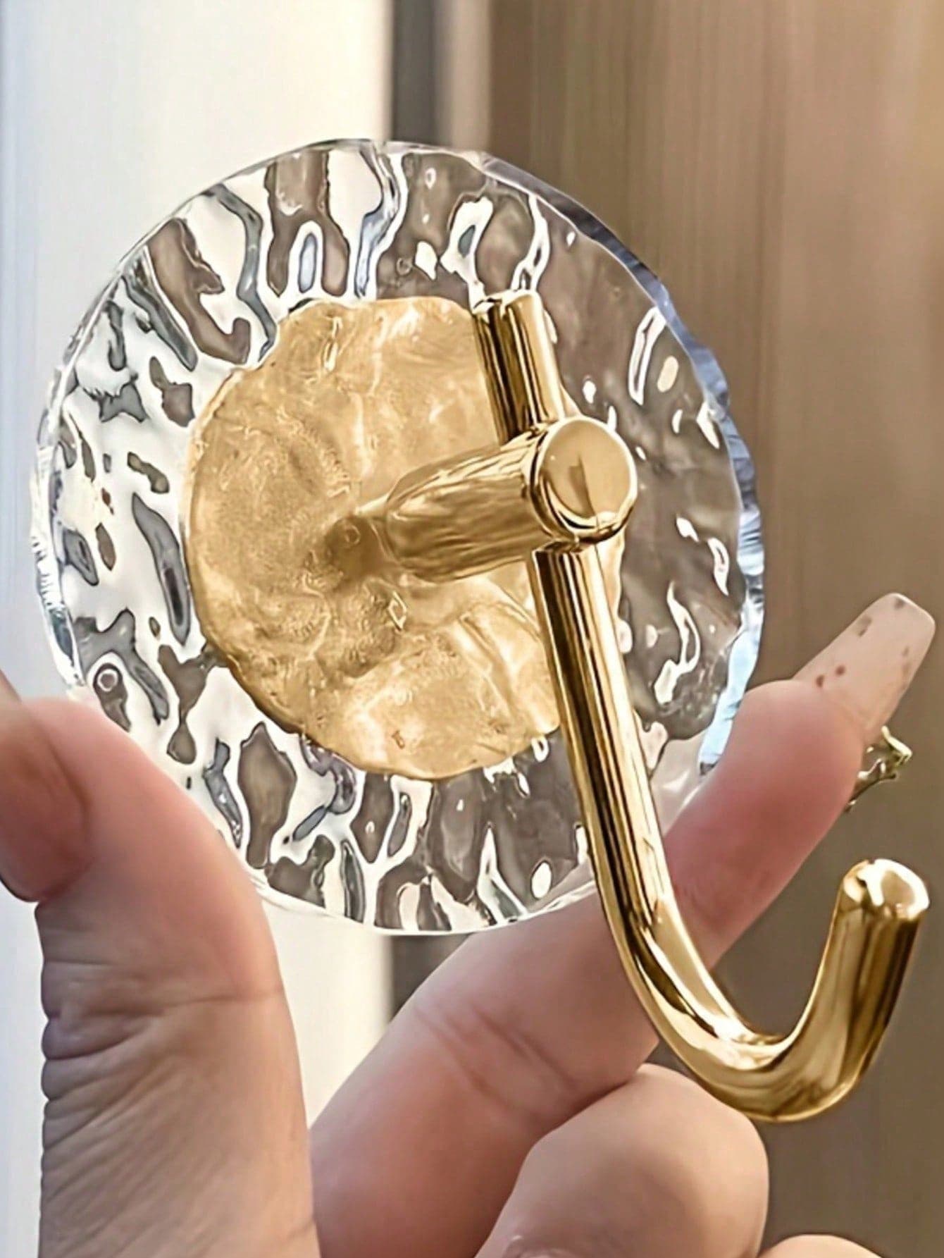 Wall Mounted Coat Hook, Adhesive Towel And Bathrobe Hook Without Drilling, Multifunctional, Suitable For Kitchen And Bathroom Accessories 1PC-Gold multicolour
