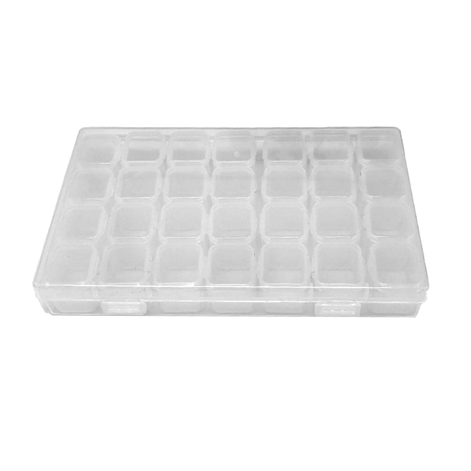 Nail Storage Box 28 Grid Eco Friendly Durable Transparent PP Separate Lid Nail Tip Box for Bead Transparent 28 Grids