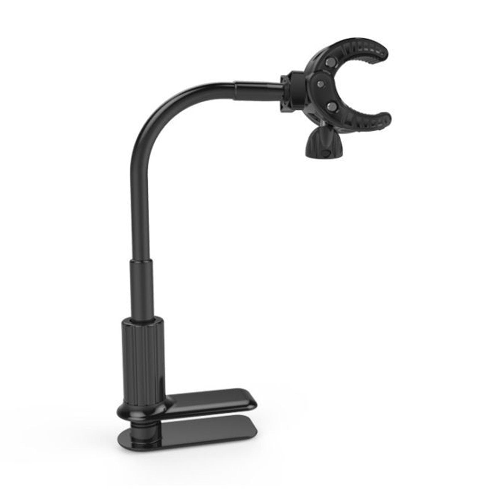 Alloy Hair Dryer Stand 360 Degree Rotating Hands Free Hair Dryer Stand with Clamp Blow Dryer Holder black