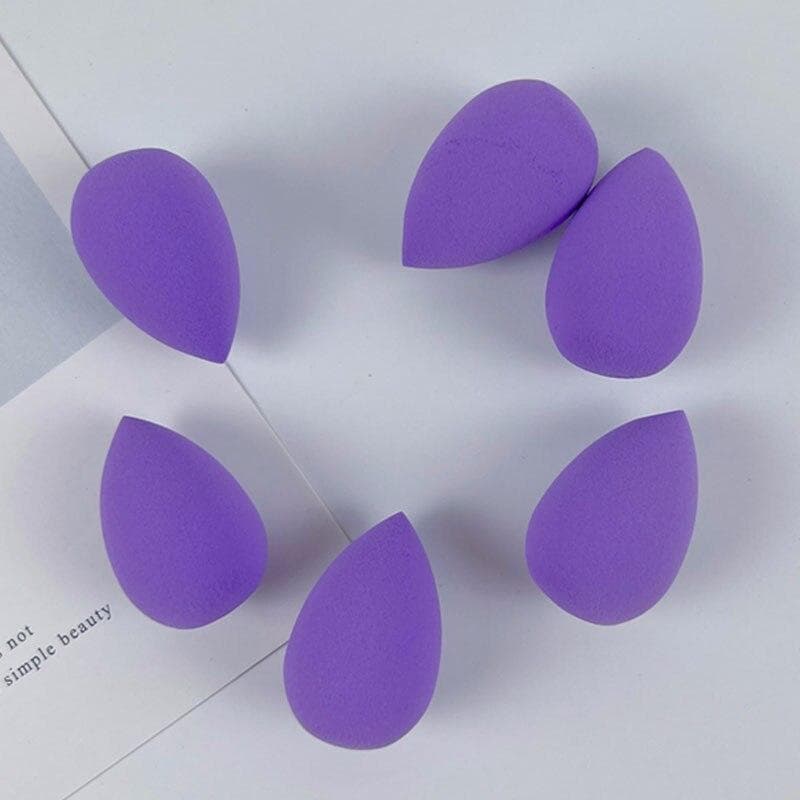 6pcs Mini Beauty Egg Makeup Sponge Powder Puff for Makeup Concealer Liquid Foundation Face Cosmetic Puff Make Up Accessories purple