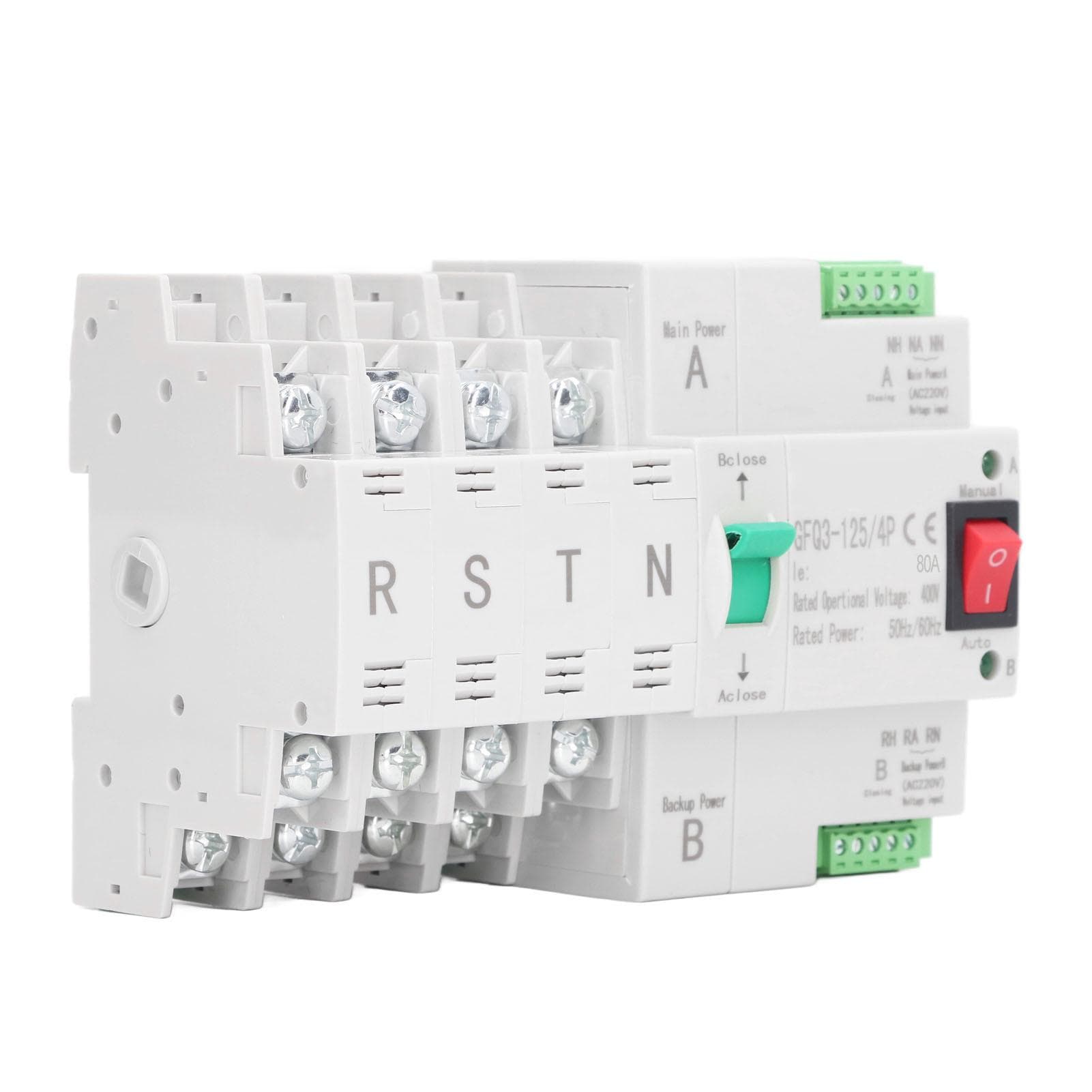 Dual Power Automatic Transfer Switch 4P Millisecond Fast Switching Timing Controller Din Rail