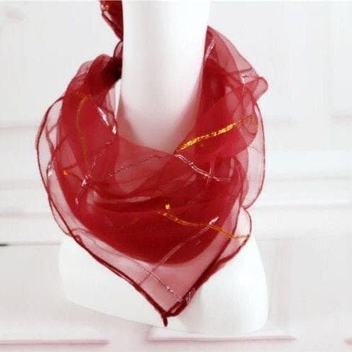 Summer Thin Women's Square Scarf with Gold Thread Decoration Versatile 70 * 70 Small Square Scarf