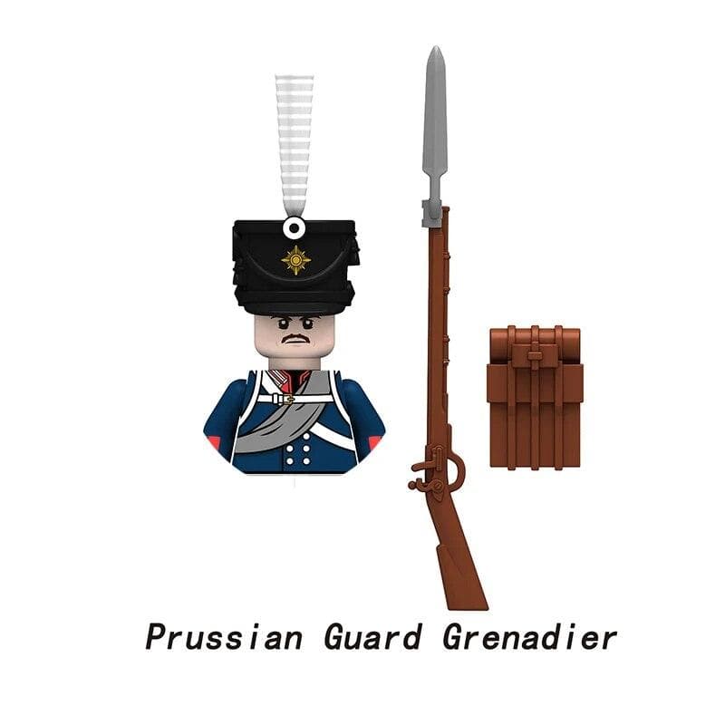 Medieval Napoleonic Wars Military Figure Building Block Prussian British French Italy Spain Knight Navy Soldier Bricks