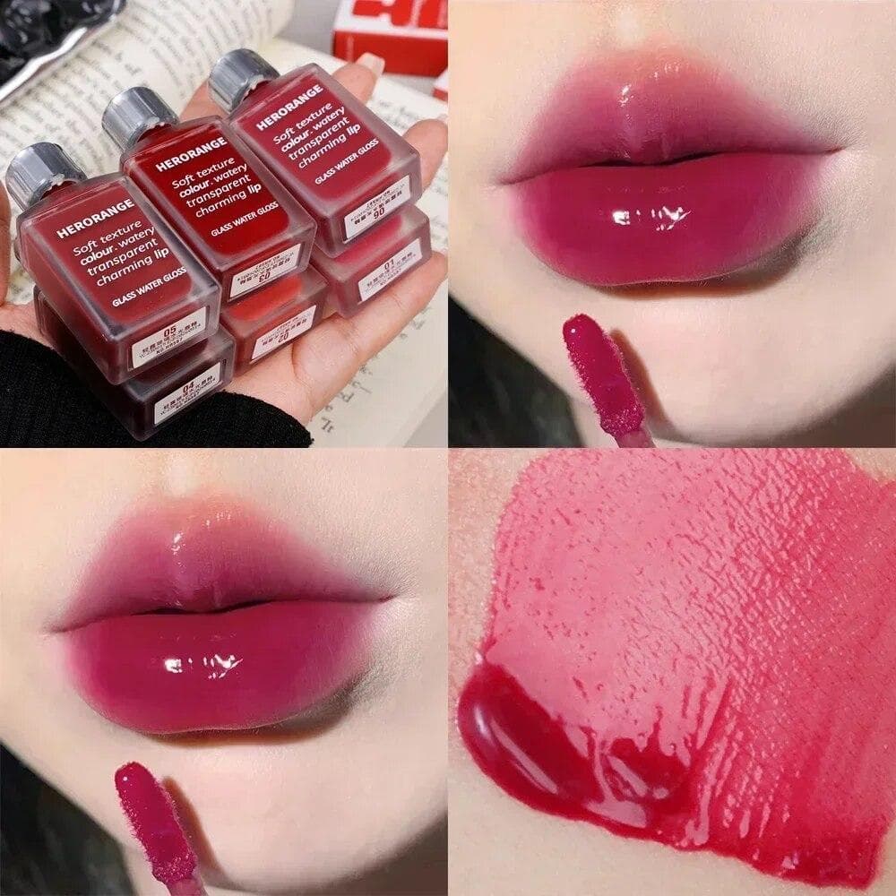 1Pcs Mirror Water Light Lip Gloss Lip Glaze Moisturizing Long Lasting Liquid Lipstick Sexy Red Lips Makeup Cosmetics