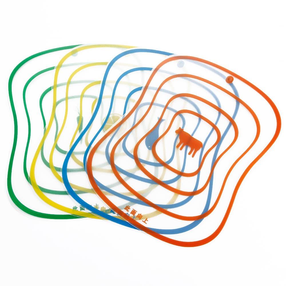 4PC Chopping Block Flexible Ultra-thin Kitchen Tool Fruit Vegetable Chopping Board Cutting Mat medium-4pcs