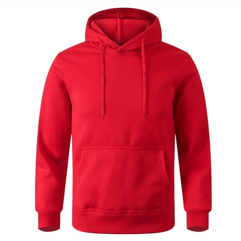 Men's Casual Hoodies Fleece Hip Hop Solid Pullover Sweatshirt Men Sportswear Clothing Sweatshirt Men's Clothing XXXL red