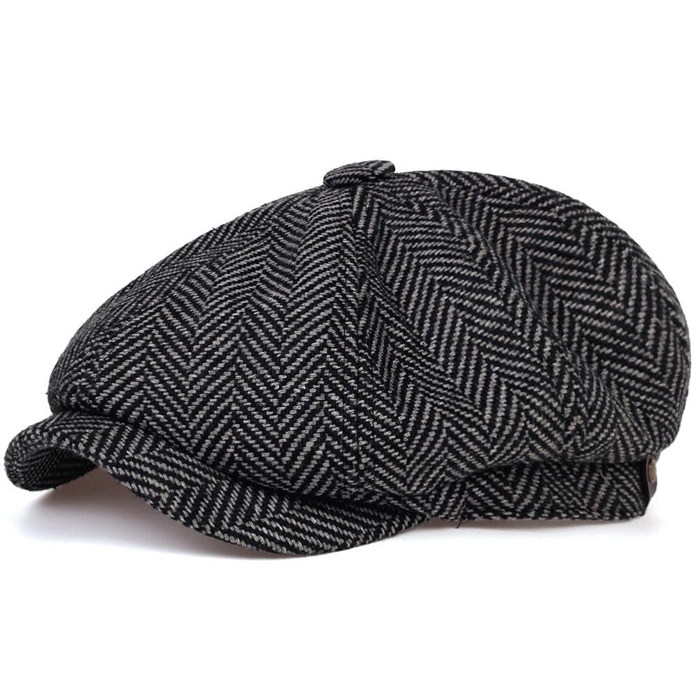 Fashion Wool Newsboy Caps Mens Herringbone Flat Caps Women Men British Painters Hats Soft Autumn Winter Caps Hats Casquette dark grey