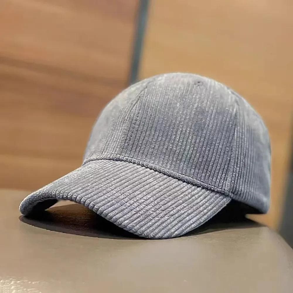 Solid Color Corduroy Baseball Cap Women's Autumn And Winter Warm Fashion Soft Top Wide Brim Baseball Cap black