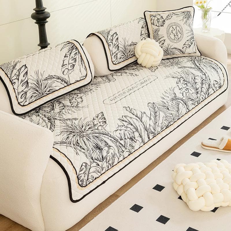 Winter Milk Plush Sofa Cover Thicken Non-Slip Geometric Jacquard Couch Cover Living Room Slipcover Warm Furniture Protector Mat 70x70cm 1pcs
