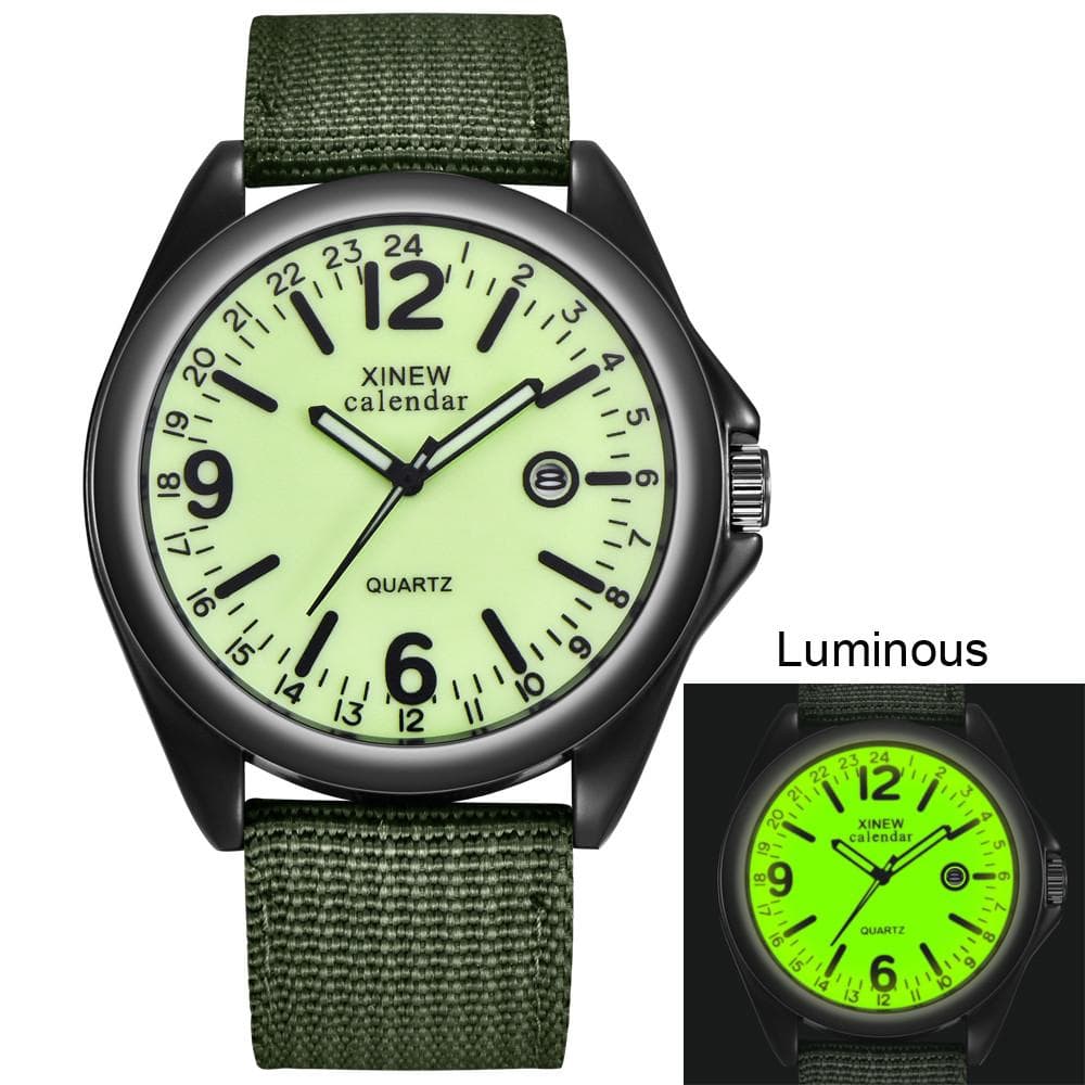 Military Mens Quartz Watch Black Dial Date Luxury Sport Wrist Watch green