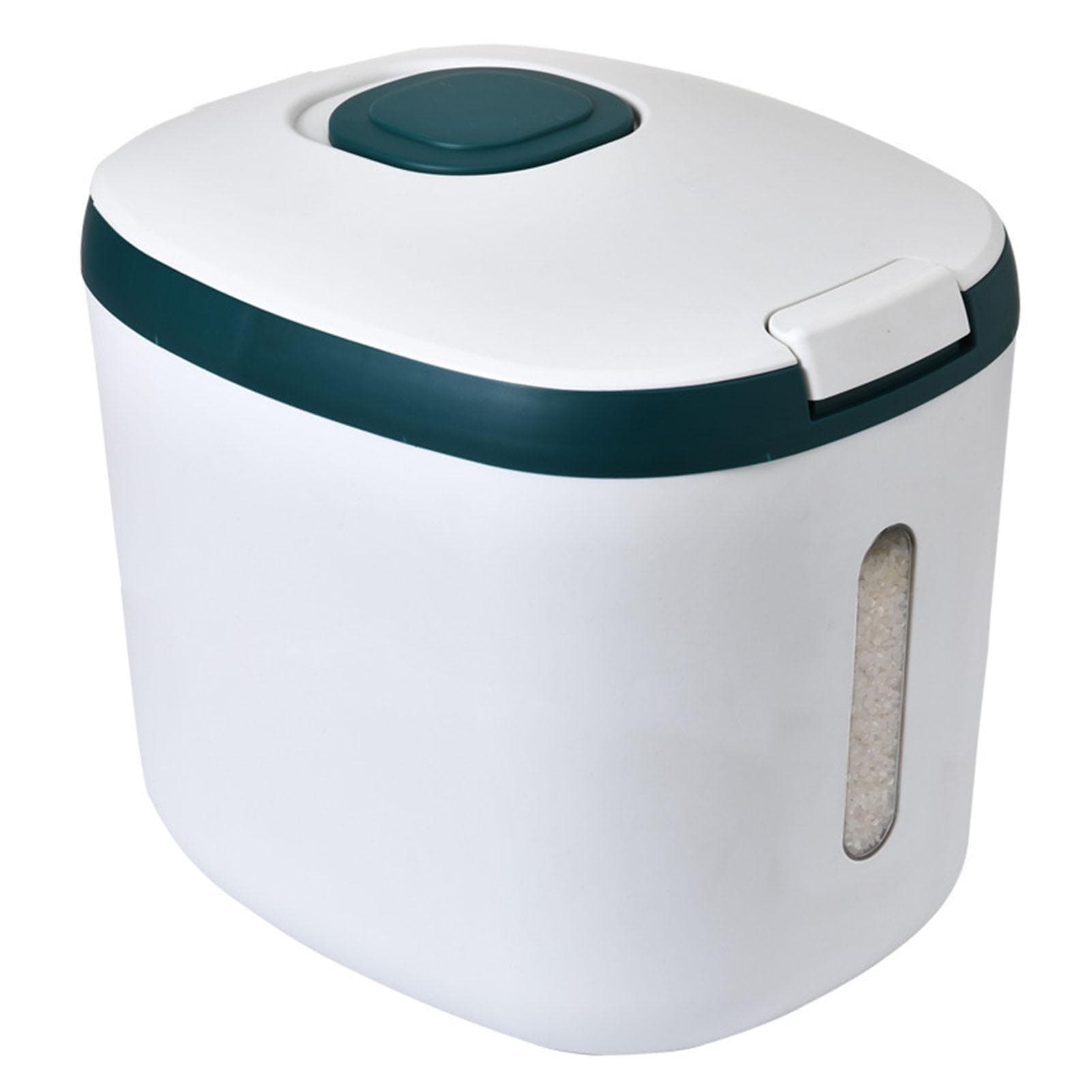 Rice Barrel Storage Box House Sealing Strong Bearing Plastic Flour Can Tank Kitchen Accessories 10 Catties Pack green