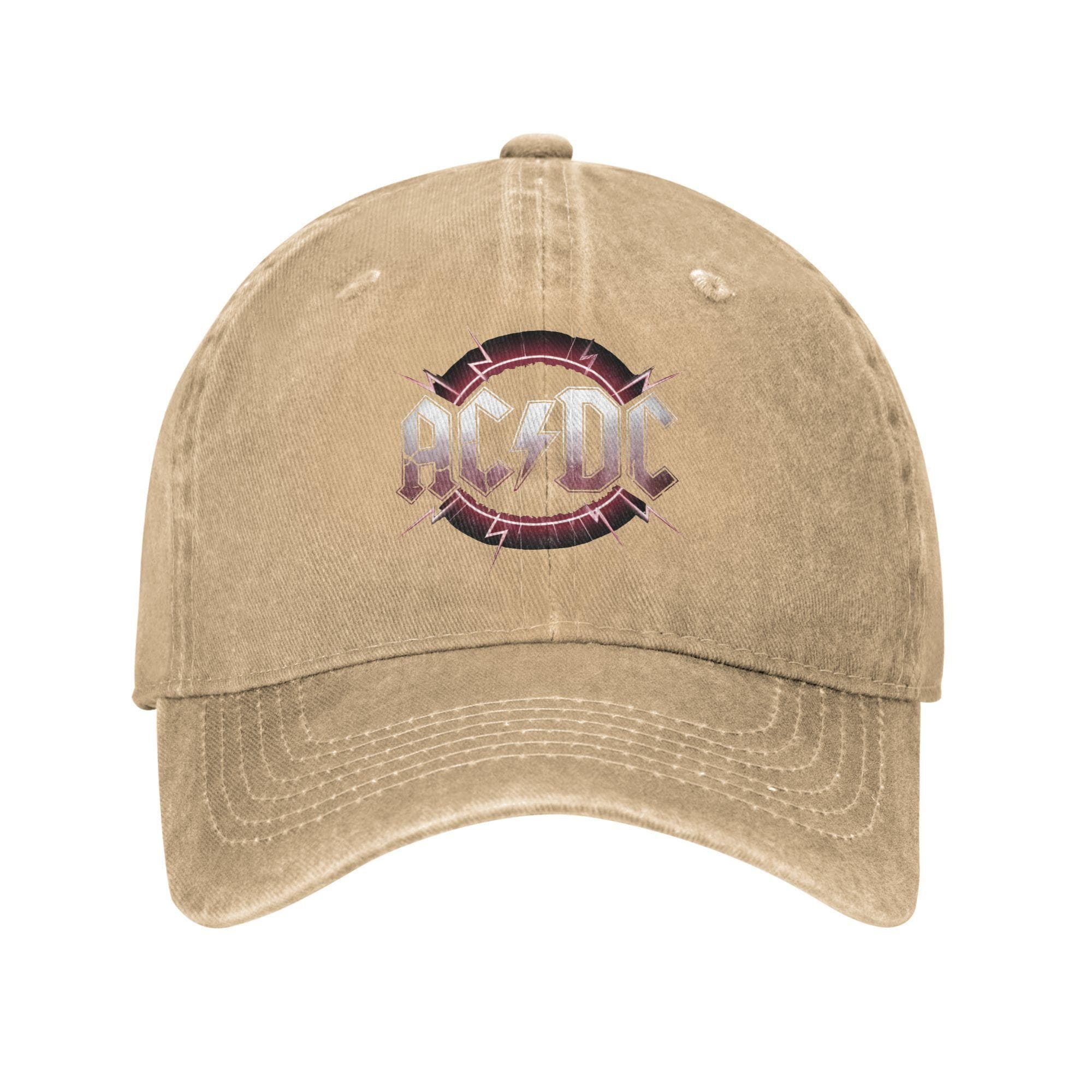 Unisex Thunder Rock Ac Logo dcs Band Logo Print Hat Casual Distressed Cotton Baseball Cap Adjustable Adjustable khaki