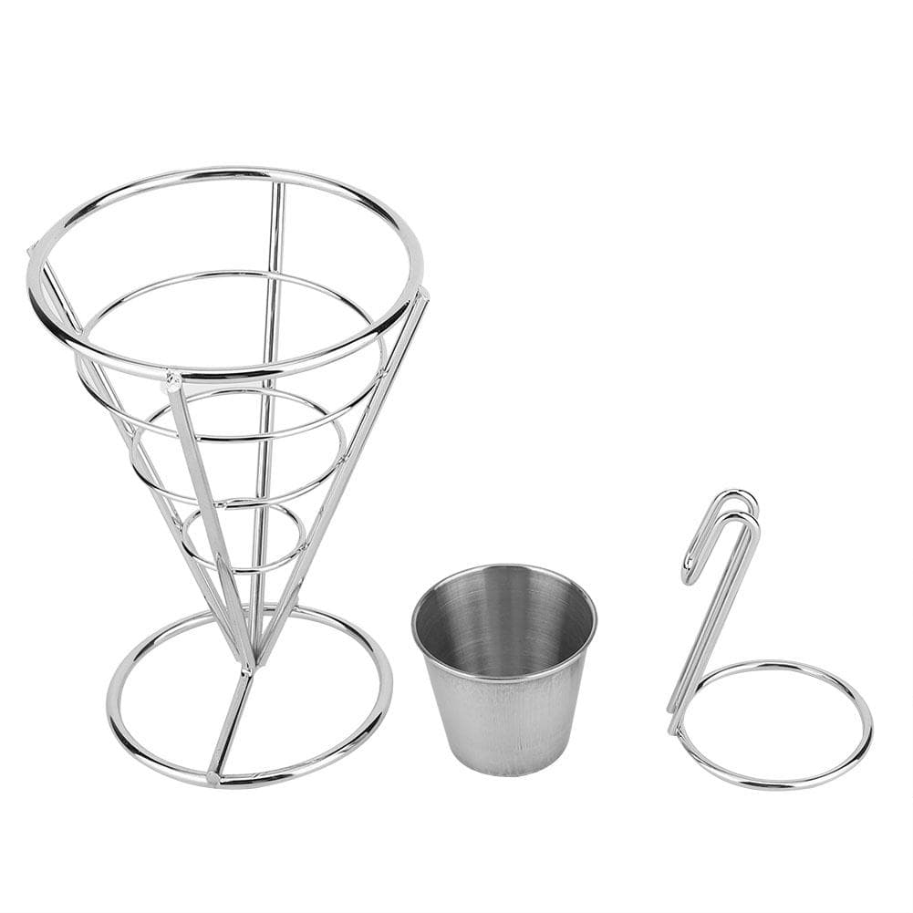 Plating French Fries Stand Buffet Cone Snacks Display Stand Fries Baskets(Double Cup)