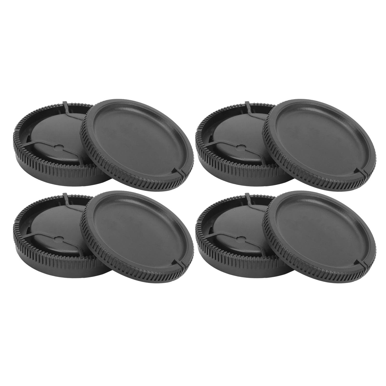 4Pcs Lens Rear Cover Body Front Cover Set for Sony A Mount Lens Camera Body Black