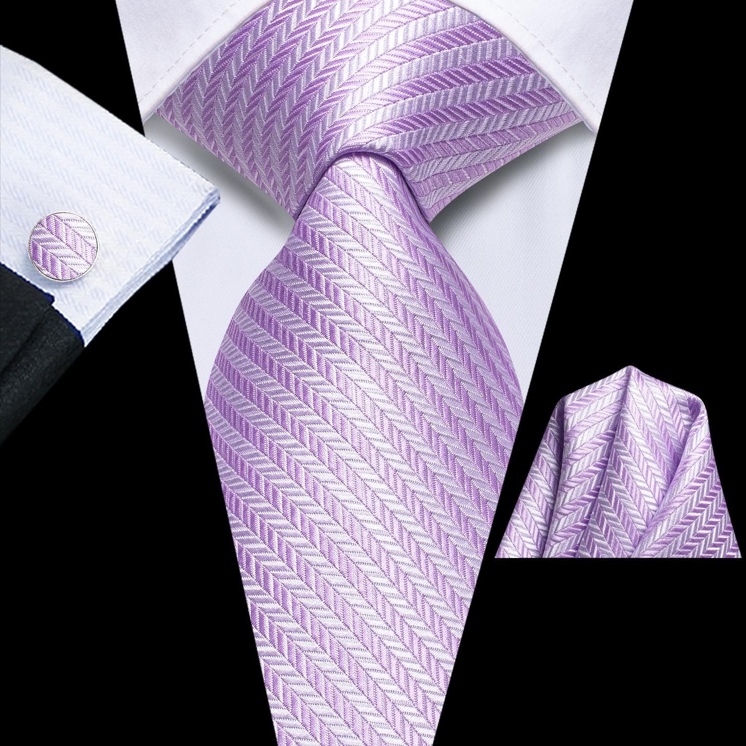 Hi-Tie Ties for Men Silk Tie Sets Pocket Square Cufflinks Wedding Formal Business Party Mens Tie Sets N-3777