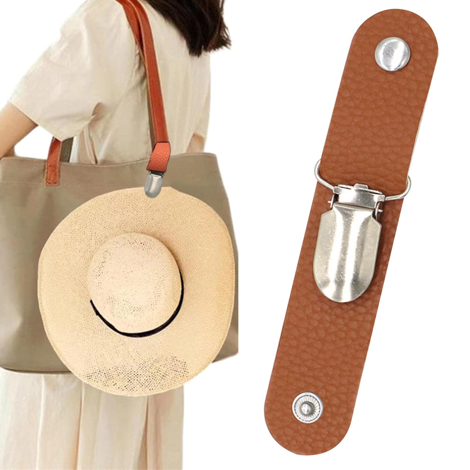 Multifunctional Hat Clip for Travel, Hat Keeper Supplies Accessory Duck Clips brown
