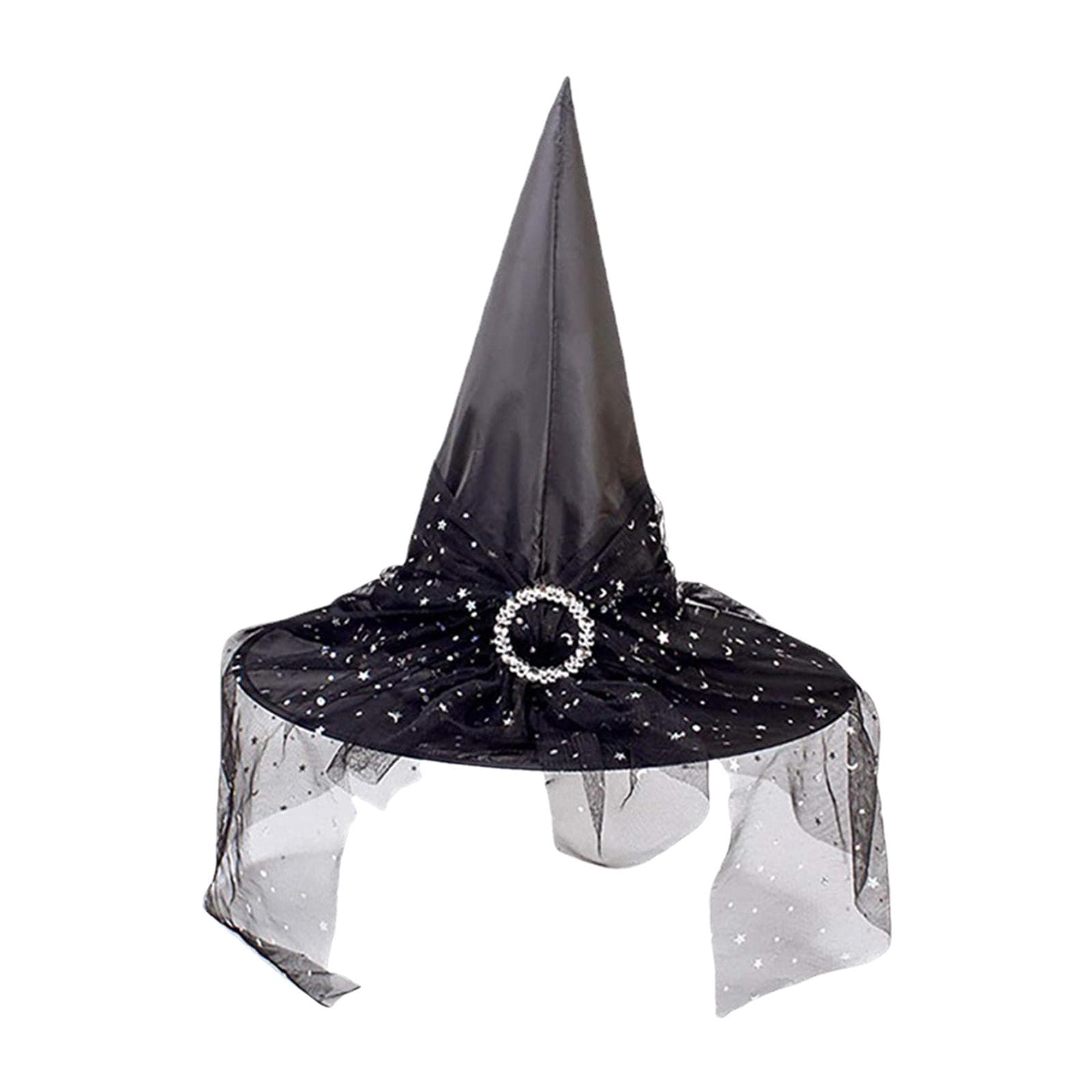 Halloween Witch Hat Scary Creepy Wide Brim Pointed Hat Halloween Gift for Men Women Kids Halloween Costume Cosplay Party Festivals Decoration black