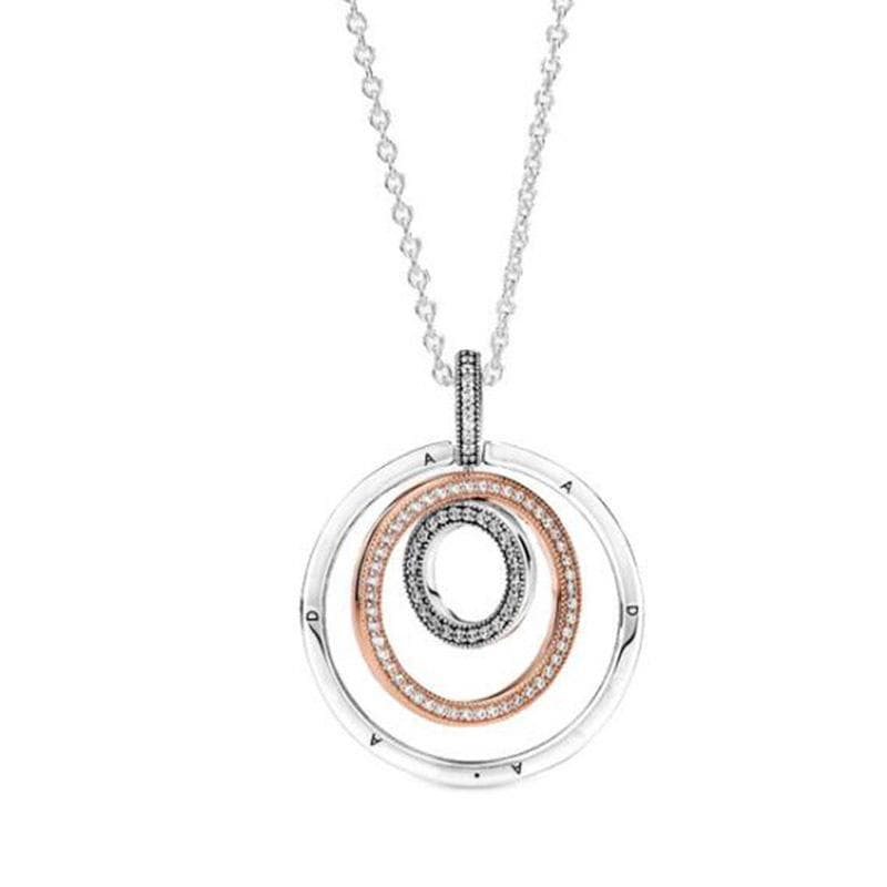 New Necklace 925 Sterling Silver Ladies Fashion Round Necklace Fit Original Pandora Charm Beads Diy Jewelry Gift 45cm