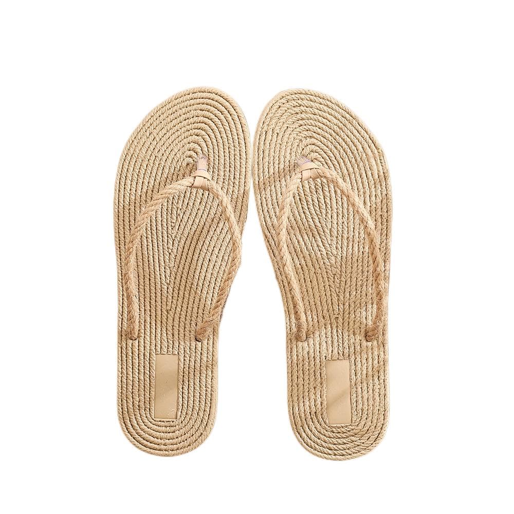 Women Indoor Floor Flat Shoes Linen Flip Flops Home Slippers Female Slipper Comfortable Ladies Beach Slide Chaussure Femme 40
