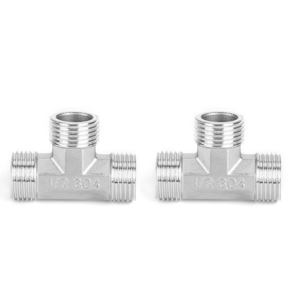 G1/2in Male Thread Stainless Steel TShaped Tee Connector Pipe Connection Fittings Accessories