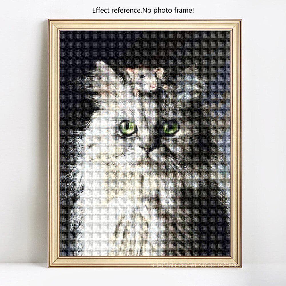 5D Diamond Painting Full Round Animal Cat Embroidery Sale Picture Rhinestone Diamond 20X30