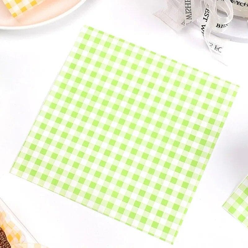 100Pcs Food Paper Oil-Proof Paper Bread Sandwich Burger Fries Macarons Packaging Kitchen Baking Tool Packaging Decor green