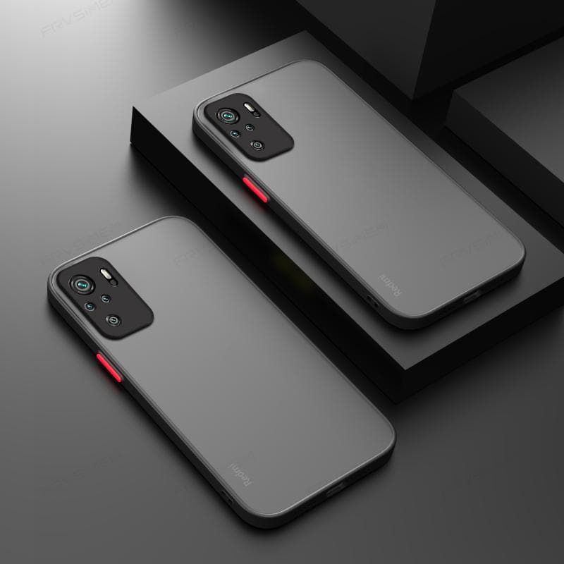 Redmi 10 2022 Super Drop-Proof ARMOR PC+TPU Clear Matte Phone Case Cover for Redmi 10 NFC 10C Redmi Note 10s 10 Pro 4G RedMi 10 black