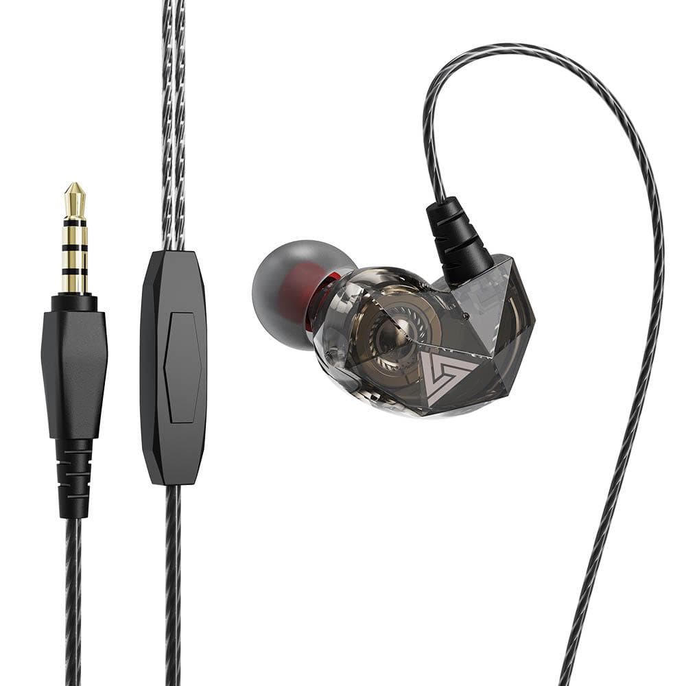 QKZ AK2 3.5mm Wired Headphones In-ear Earbuds Music Earphone Sports Headsets with Microphone black