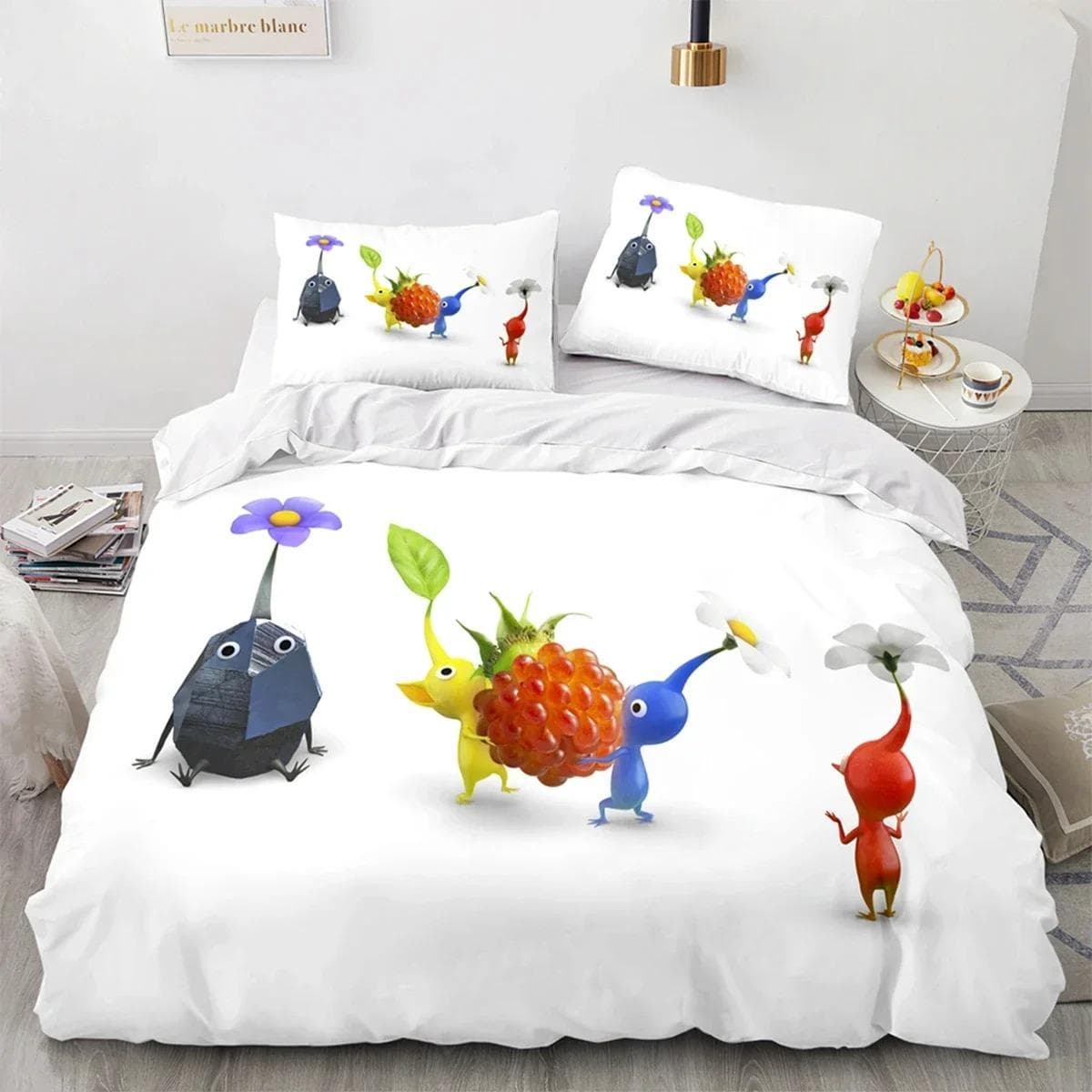 Cartoon Game Pikmin Bedding Set Boys Girls Twin Queen Size Duvet Cover Pillowcase Bed Kids Adult Fashion Home Textile AU Single 140x210cm