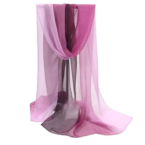 Soft Chiffon Scarf Sunscreen Popular Female Gradient Color Shawl purple