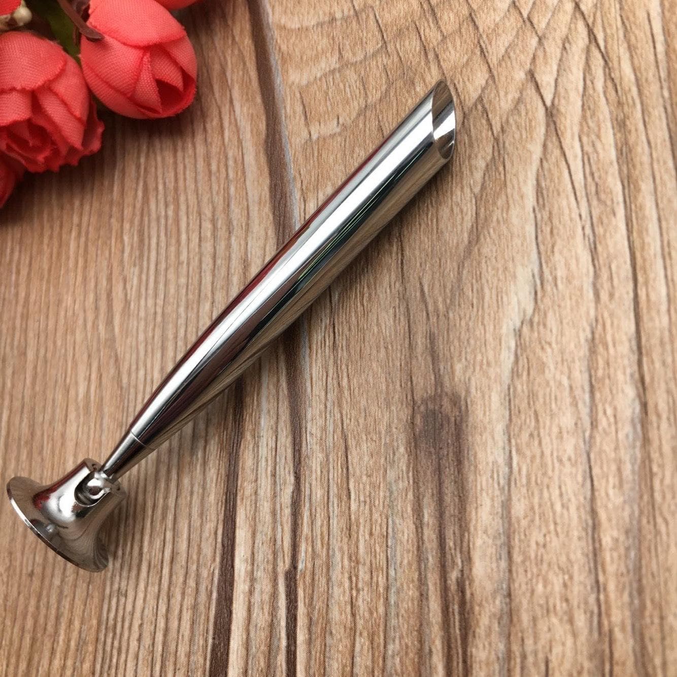 Desktop Pen Pencil Ballpoint Pen Rotating Stand Hotel Front Desk Signature Pen Base Gold Silver Fixed Base Student Stationery silver