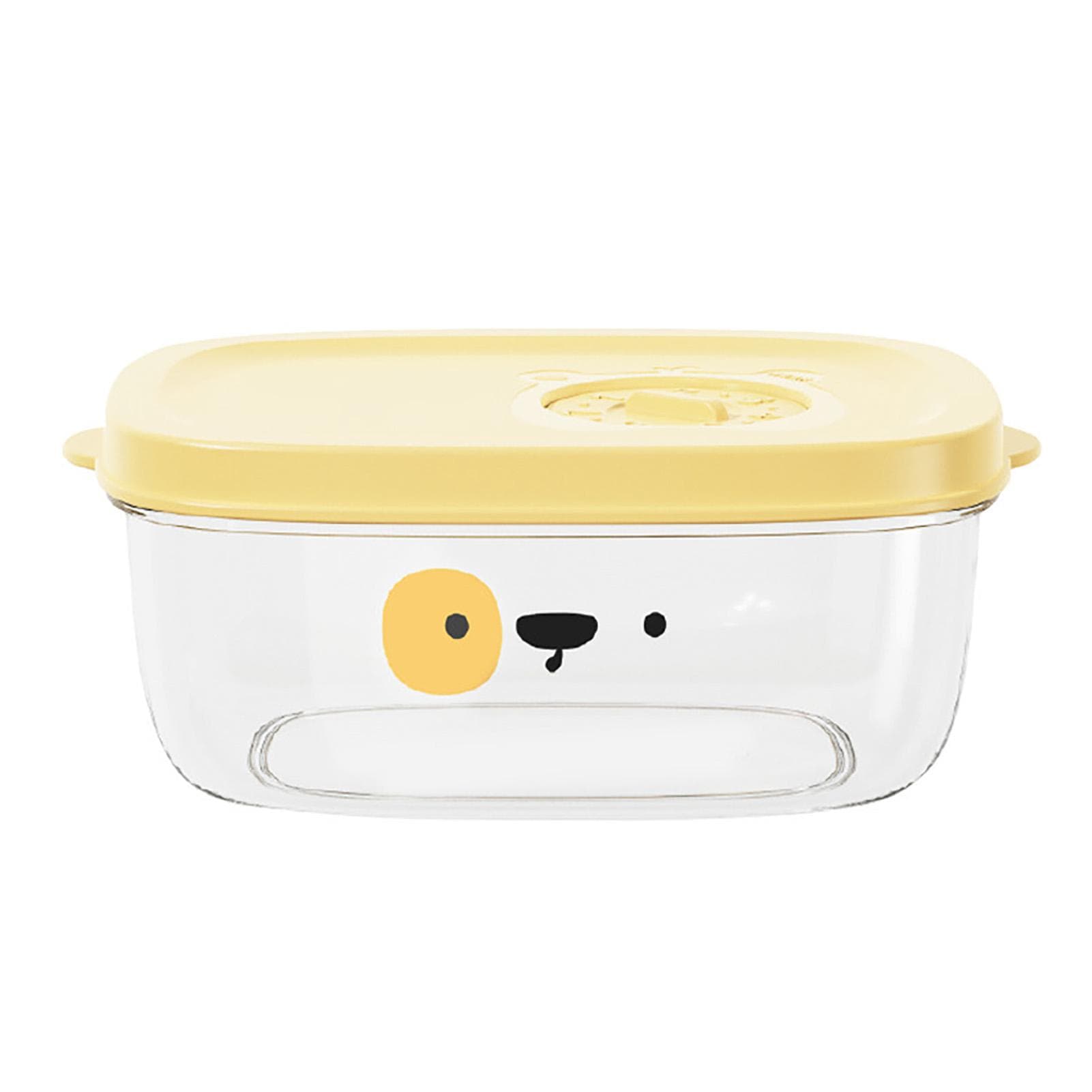 Food Storage Containers with Lids Freshness Preservation Microwave Heating Available Cartoon Yellow