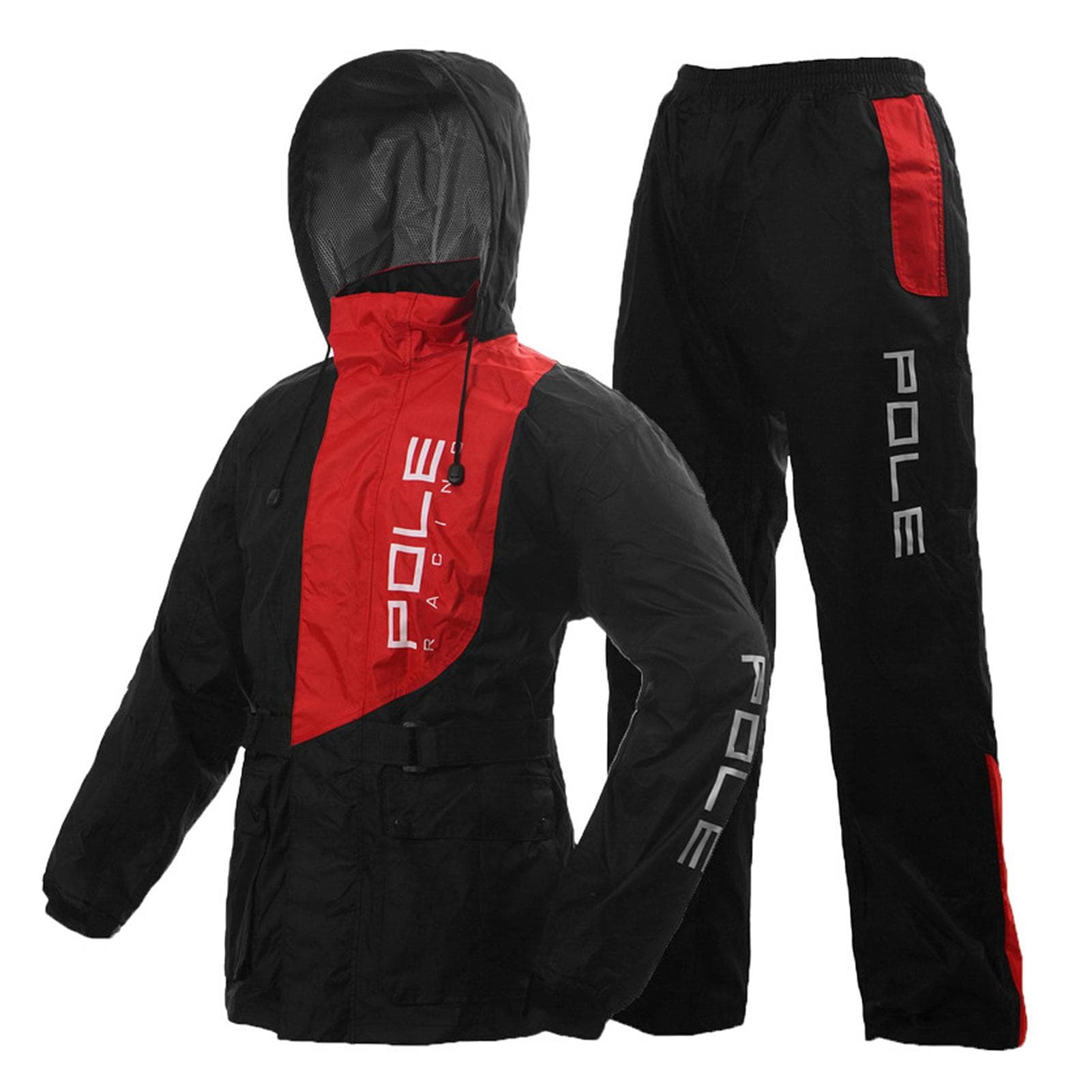 Men Waterproof Breathable Rain Suit Rain Jacket and Pants Suit for Motorcycle Golfing Cycling XXL red/black