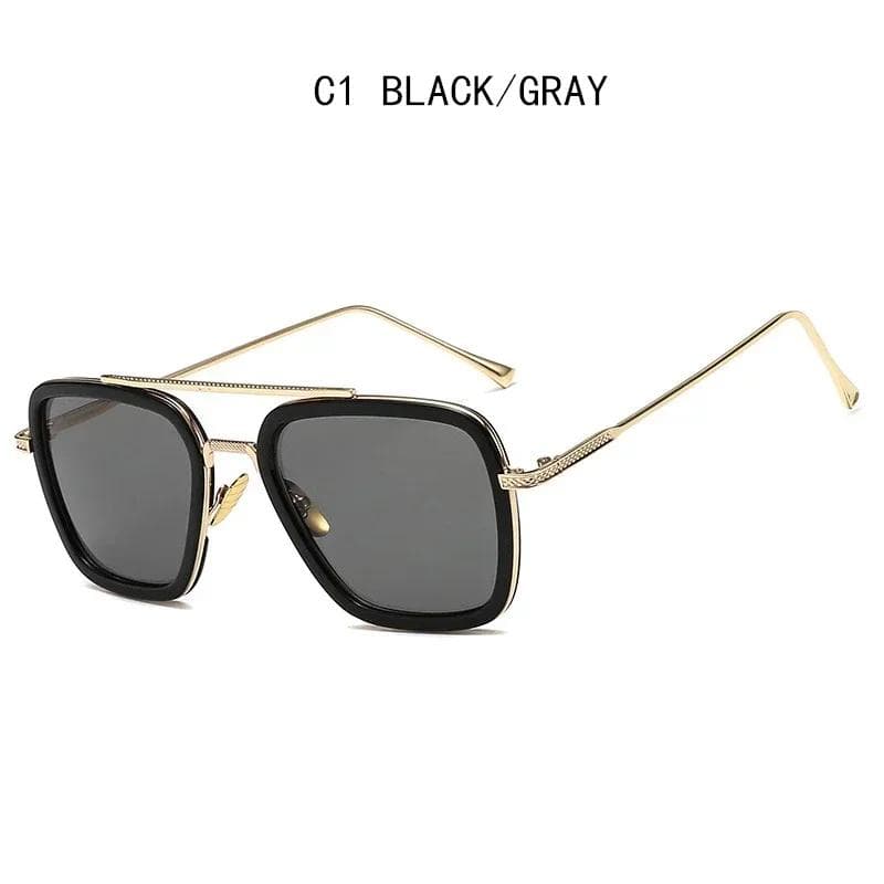 Luxury Steampunk Men Sunglasses Tony Stark Iron Man Vintage Metal Eyewear UV400 Sun Glasses Male Gafas