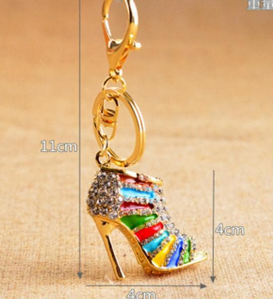 Korean Rhinestone High Heels Keychain: Multiple Colors, Stylish Design