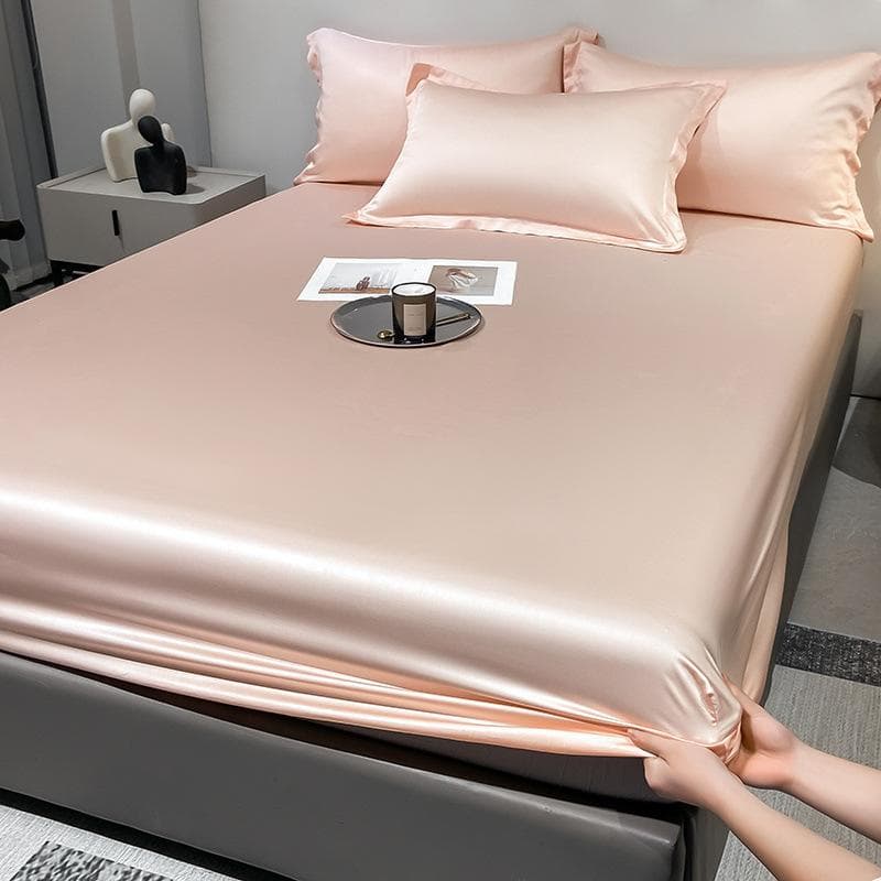 Tencel Fiber Solid Color Bed Hat Single Spring Home Double Mattress Protector Dormitory Single Bed Cover 1Pc-120X200X30cm