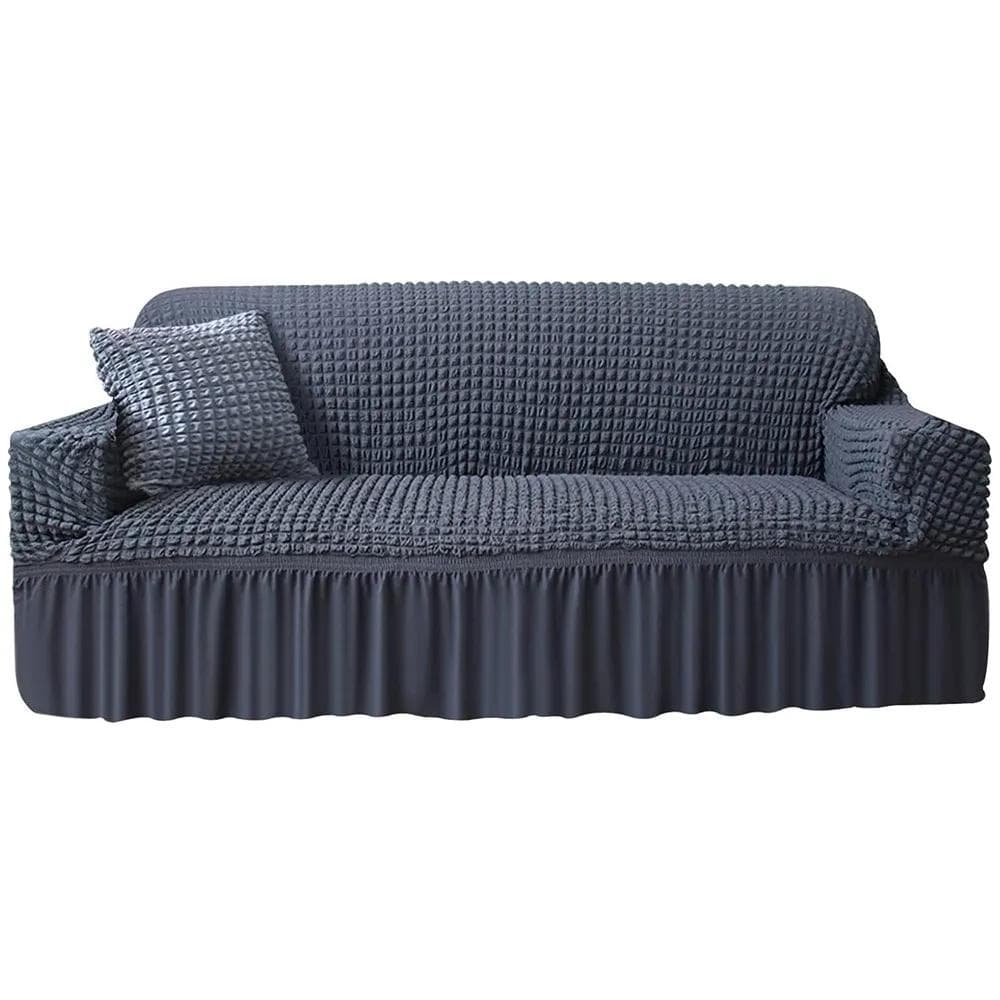 Sofa Slipcover 1 Piece Couch Cushion Cover with Skirt Durable Washable Stretchable Easy Fit Universal Furniture Protector 1 Seater 90-140cm