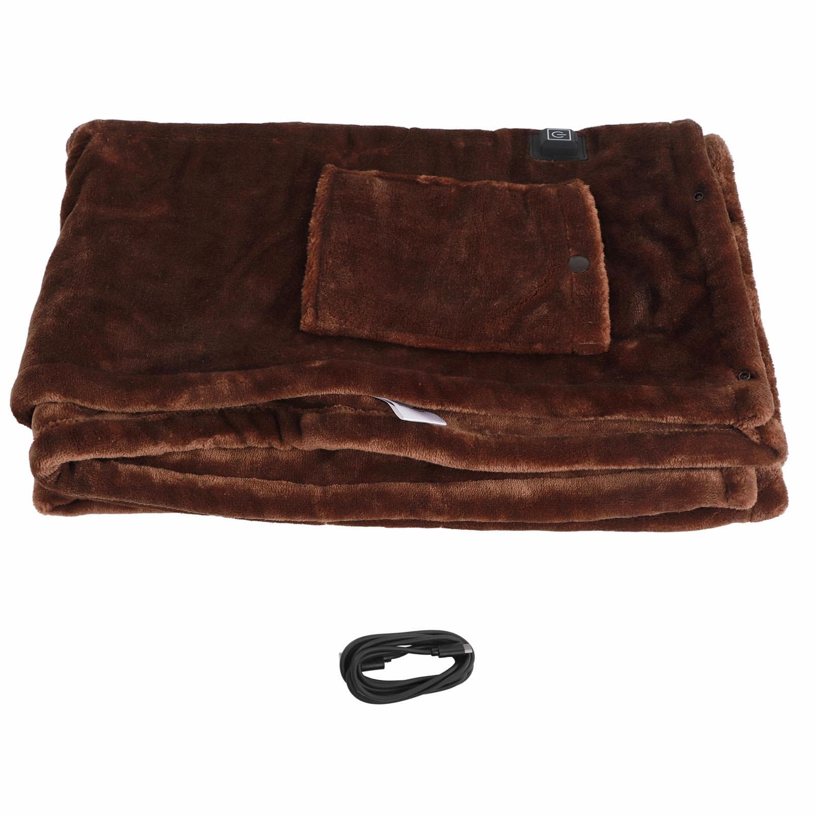 Electric Heated Blanket Small 5V Quick Heating Thickening Flannel Electric Throw Blanket Coffee 100x80cm / 39.4x31.5in brown