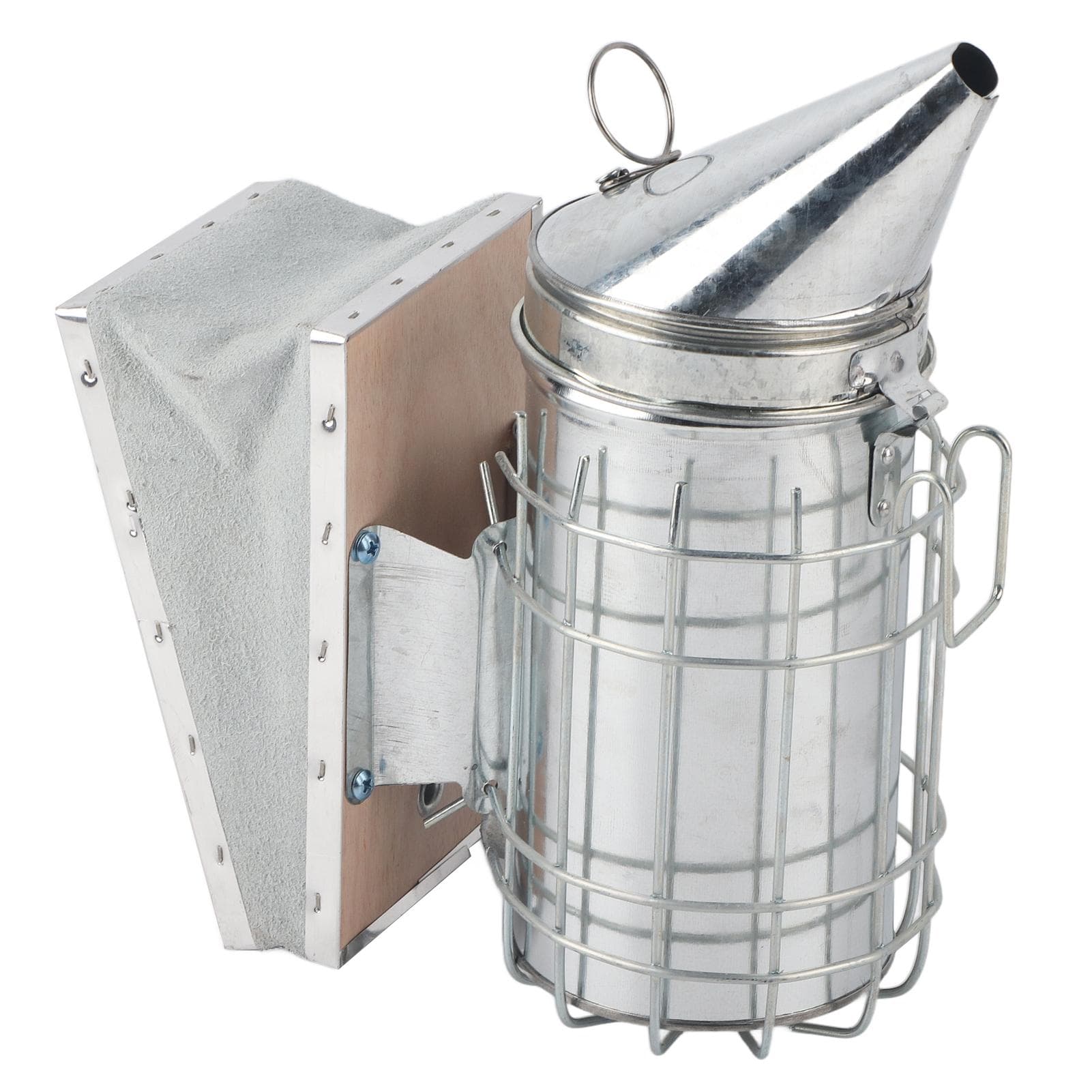 Bee Hive Smoker with Heat Shield Protection Board Iron Beekeeping Equipment