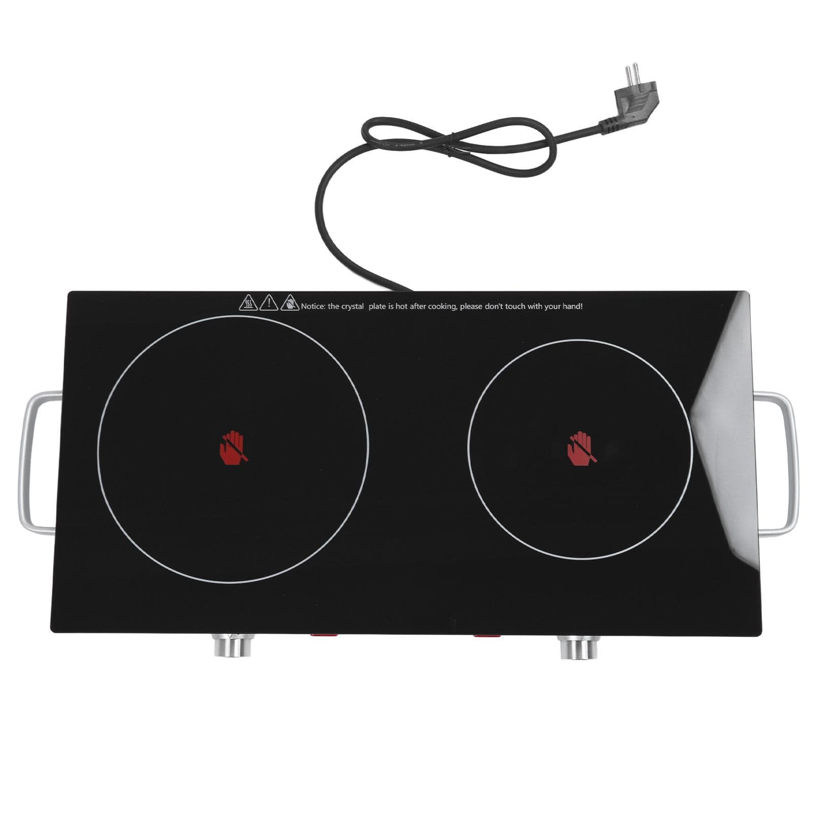 Electric Cooktop Household 2 Burner Built in Countertop Stove Top 1800+1000W Accurate Temperature