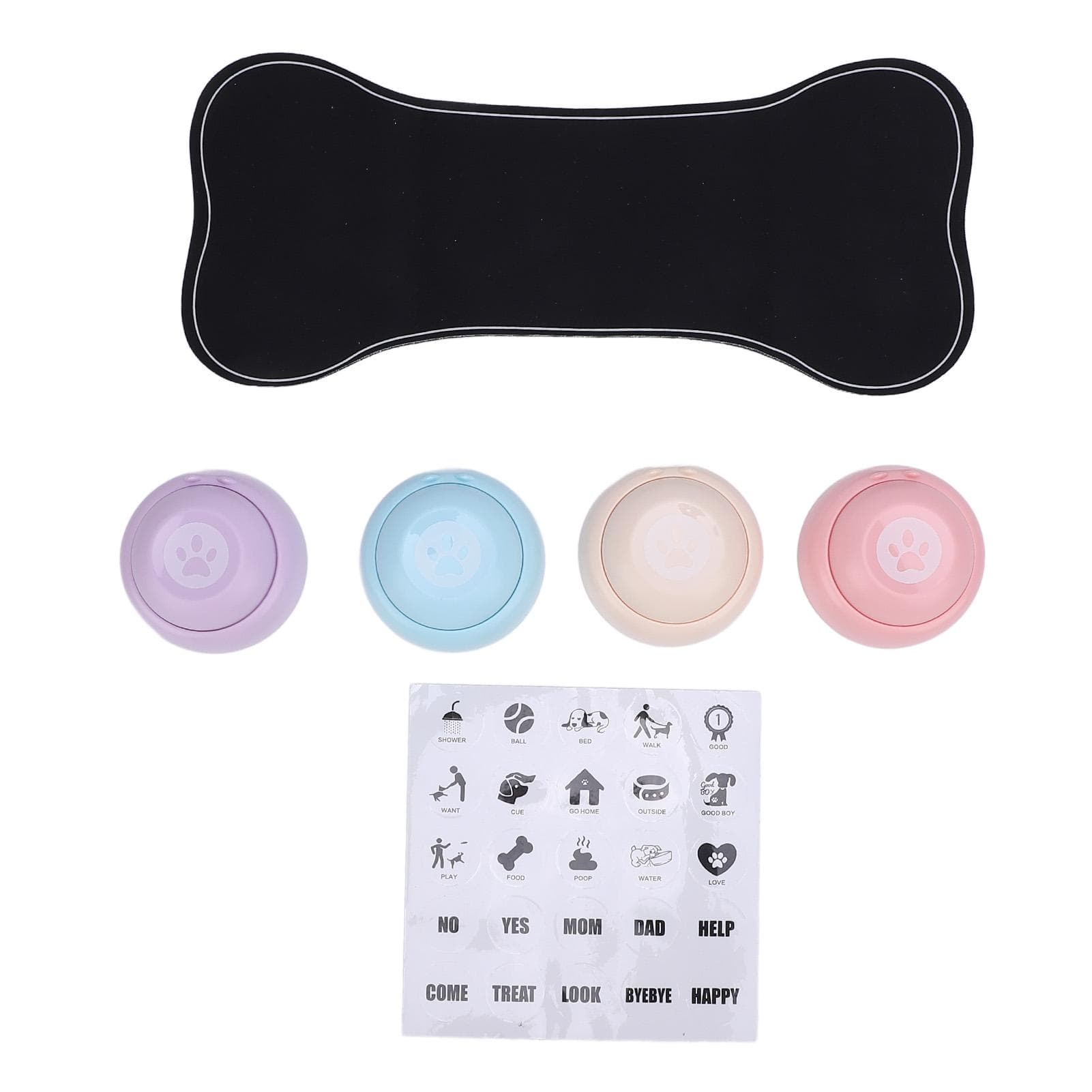 4 Pcs Dog Training Button Interactive Long Lasting Fun Plastic Pet Voice Training Toy for Cats Dogs