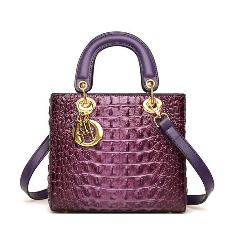 Women's Handbag Crocodile Solid Color Shoulder Bag Retro Daily Casual Handbag Crossbody 22*11*19cm purple